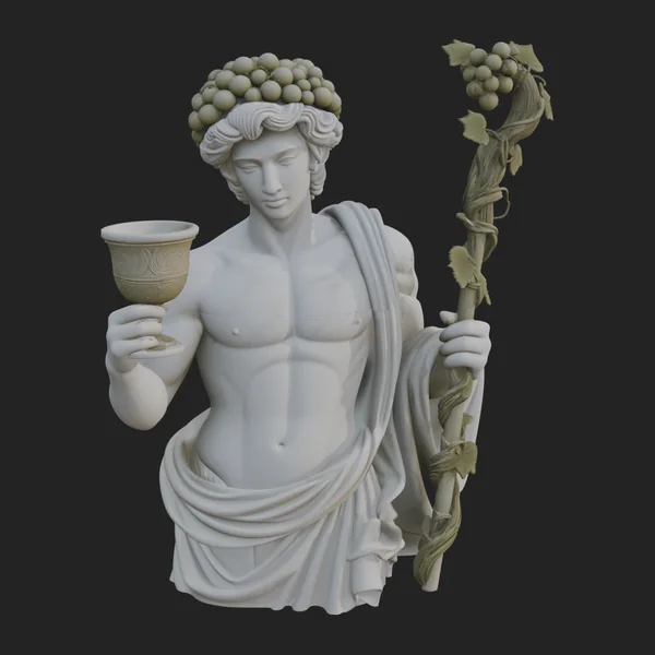 Dionysus with Wine Cup Statue Design 1
