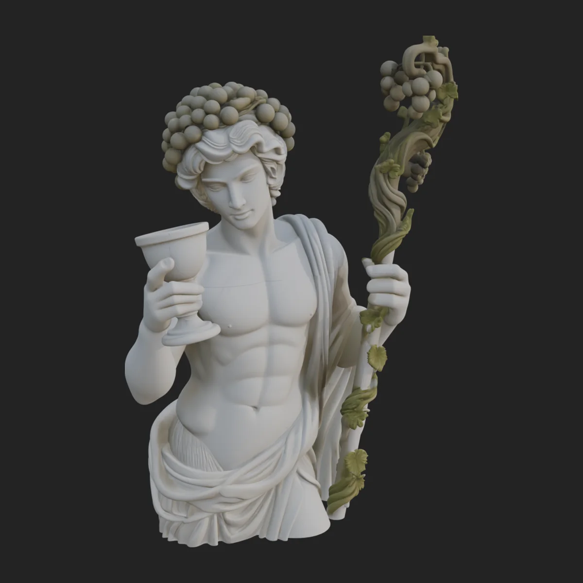 Dionysus with Wine Cup Statue Design 2