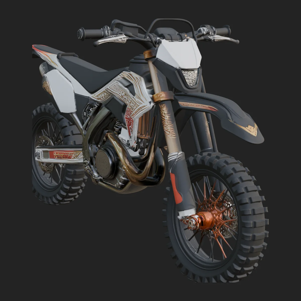 Dirt Bike Motorcycle Model Design 11