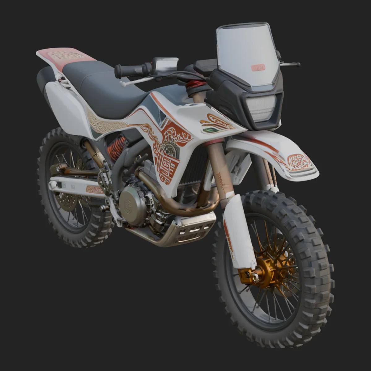Dirt Bike Motorcycle Model Design 3