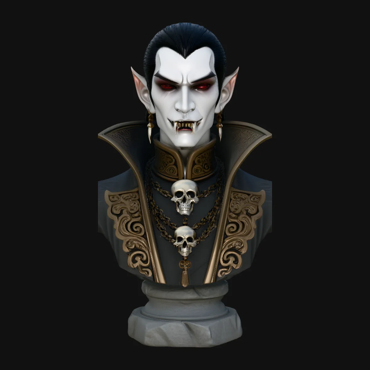 Dracula Vampire Bust Statue Design 5