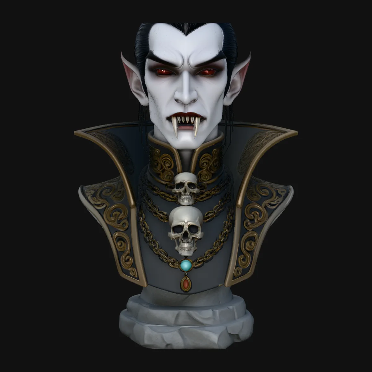 Dracula Vampire Bust Statue Design 6