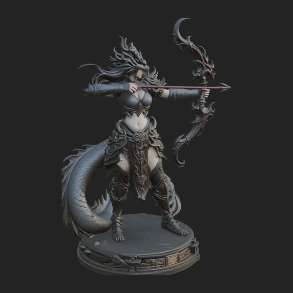 Dragon Archer Woman Statue Design 1