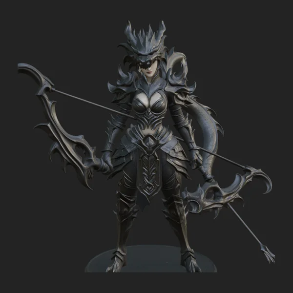 Dragon Archer Woman Statue Design 2