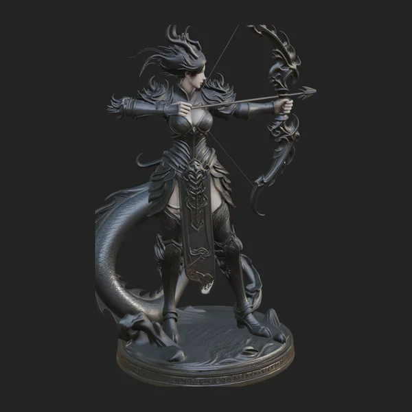 Dragon Archer Woman Statue Design 3