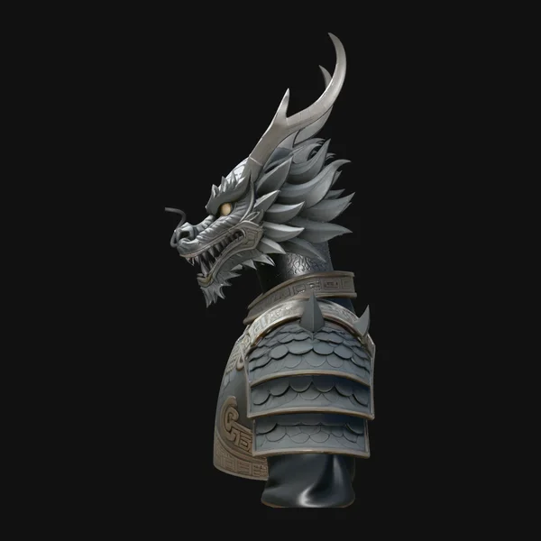 Dragon Head Armor Bust Statue Design 1