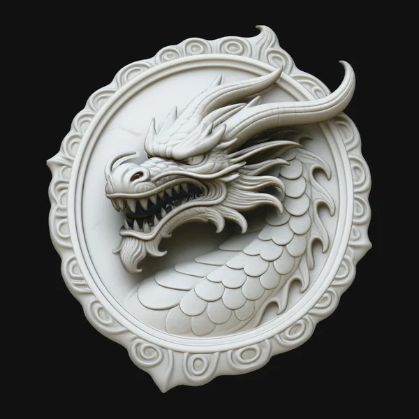 Dragon Head Relief Medallion Pendant Design 1