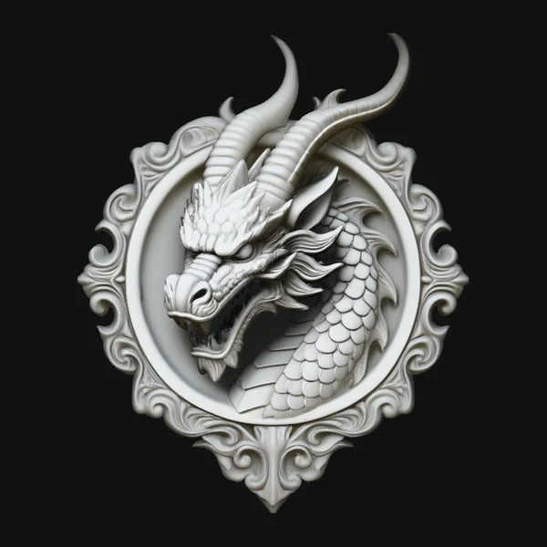 Dragon Head Relief Medallion Pendant Design 3