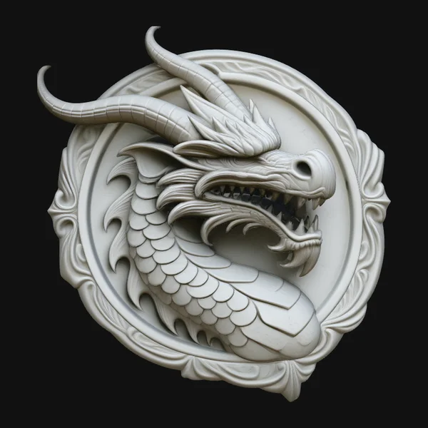 Dragon Head Relief Medallion Pendant Design 4