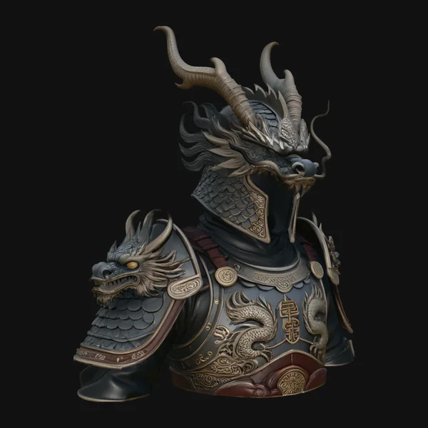 Dragon Helm Armor Bust Statue Design 3