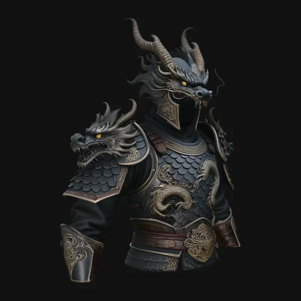 Dragon Helm Armor Bust Statue Design 4
