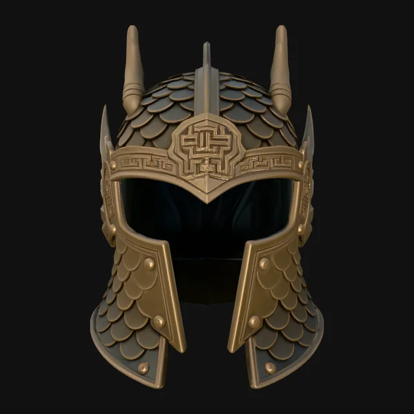 Dragon Scale Helmet Statue Design 1