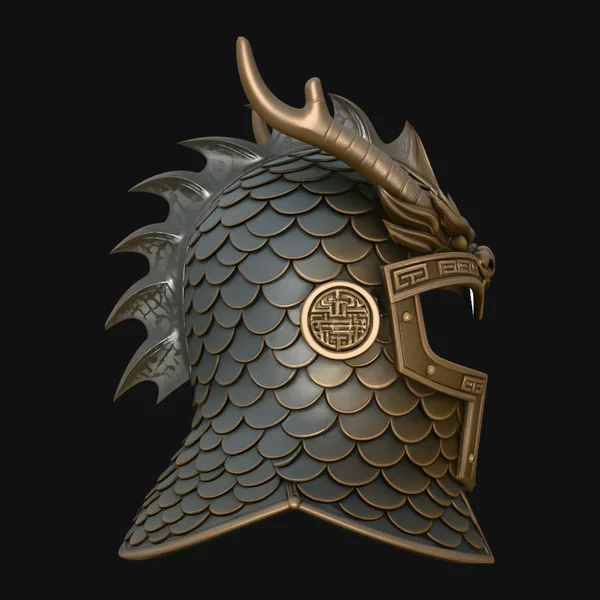 Dragon Scale Helmet Statue Design 2