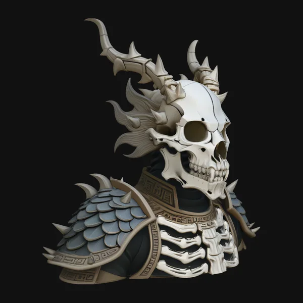 Dragon Skull Armor Bust Statue Design 1