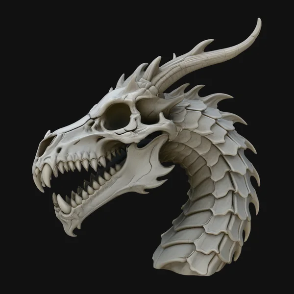 Dragon Skull Bust Statue Design 1