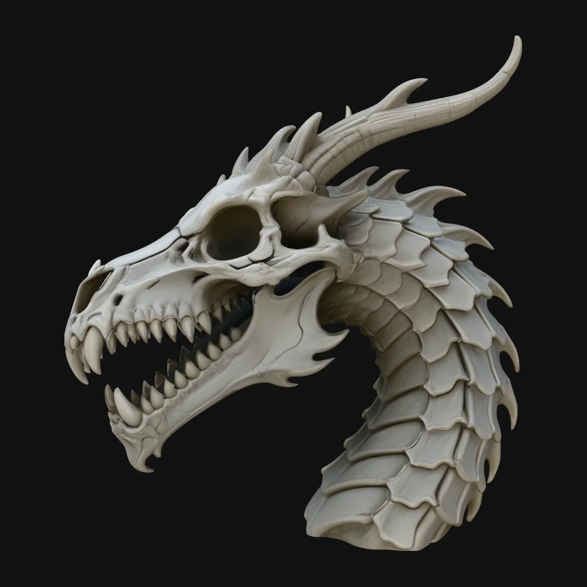 Dragon Skull Bust Statue Design 1