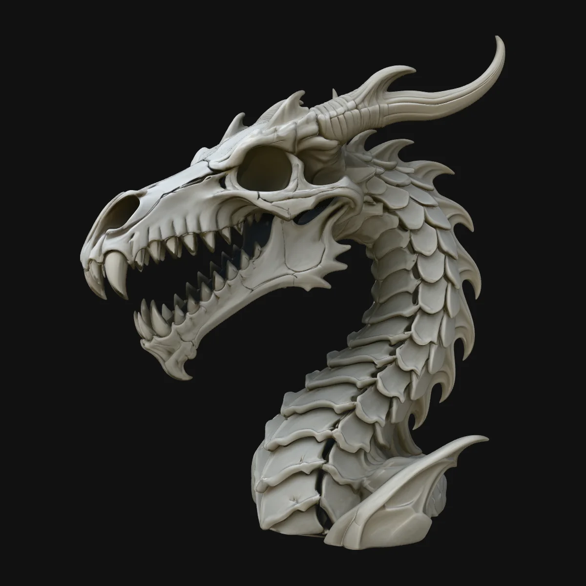 Dragon Skull Bust Statue Design 2