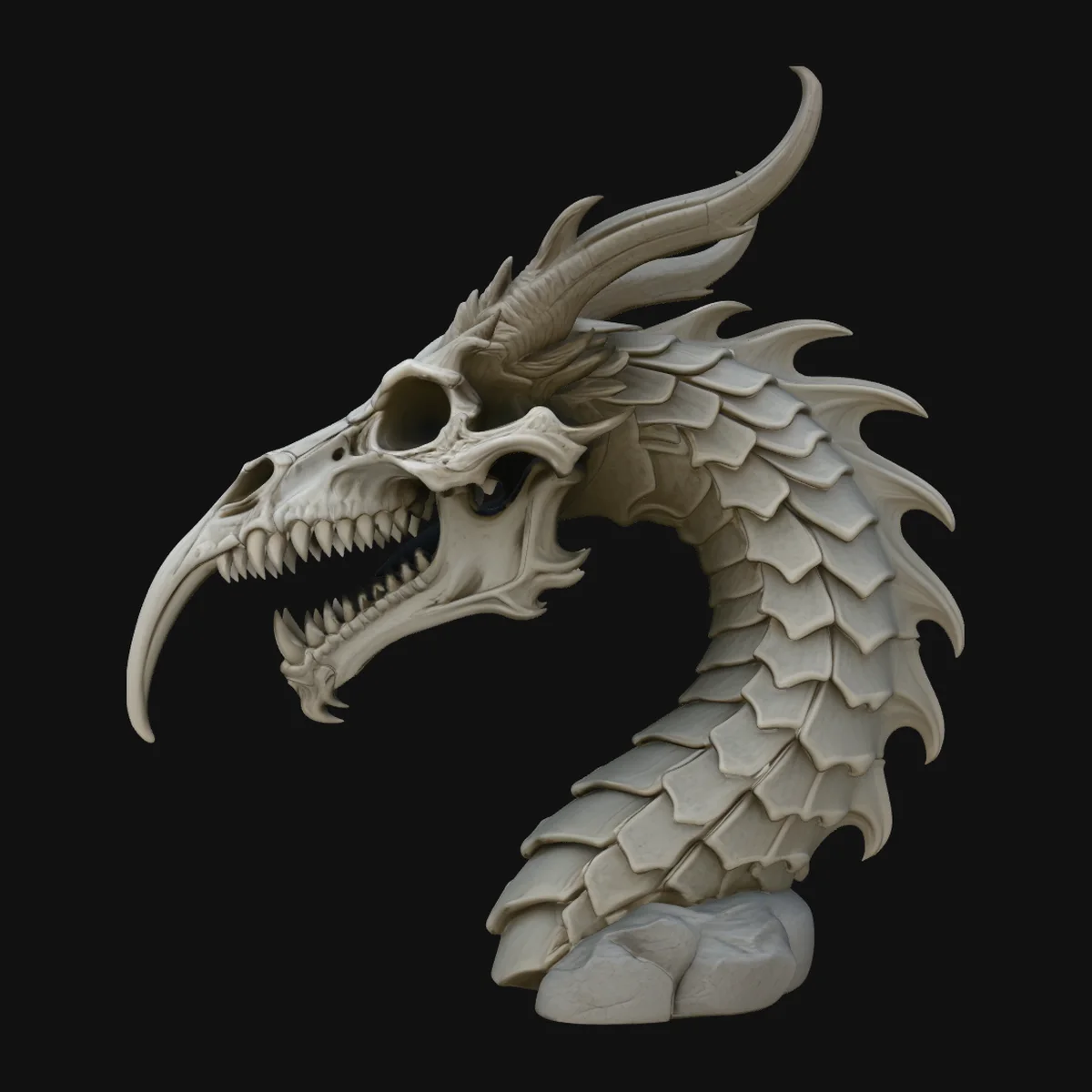 Dragon Skull Bust Statue Design 4