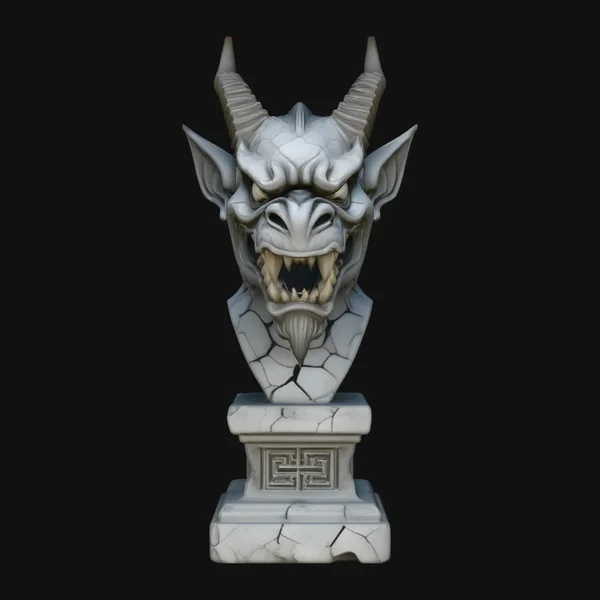 Dragon Skull Bust Statue Design 6