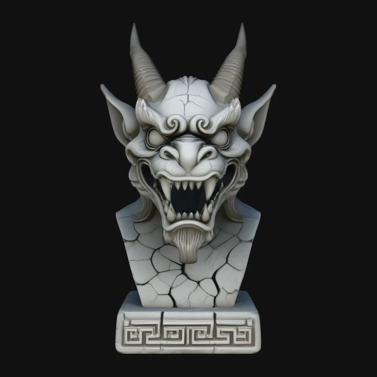 Dragon Skull Bust Statue Design 7