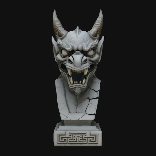 Dragon Skull Bust Statue Design 8