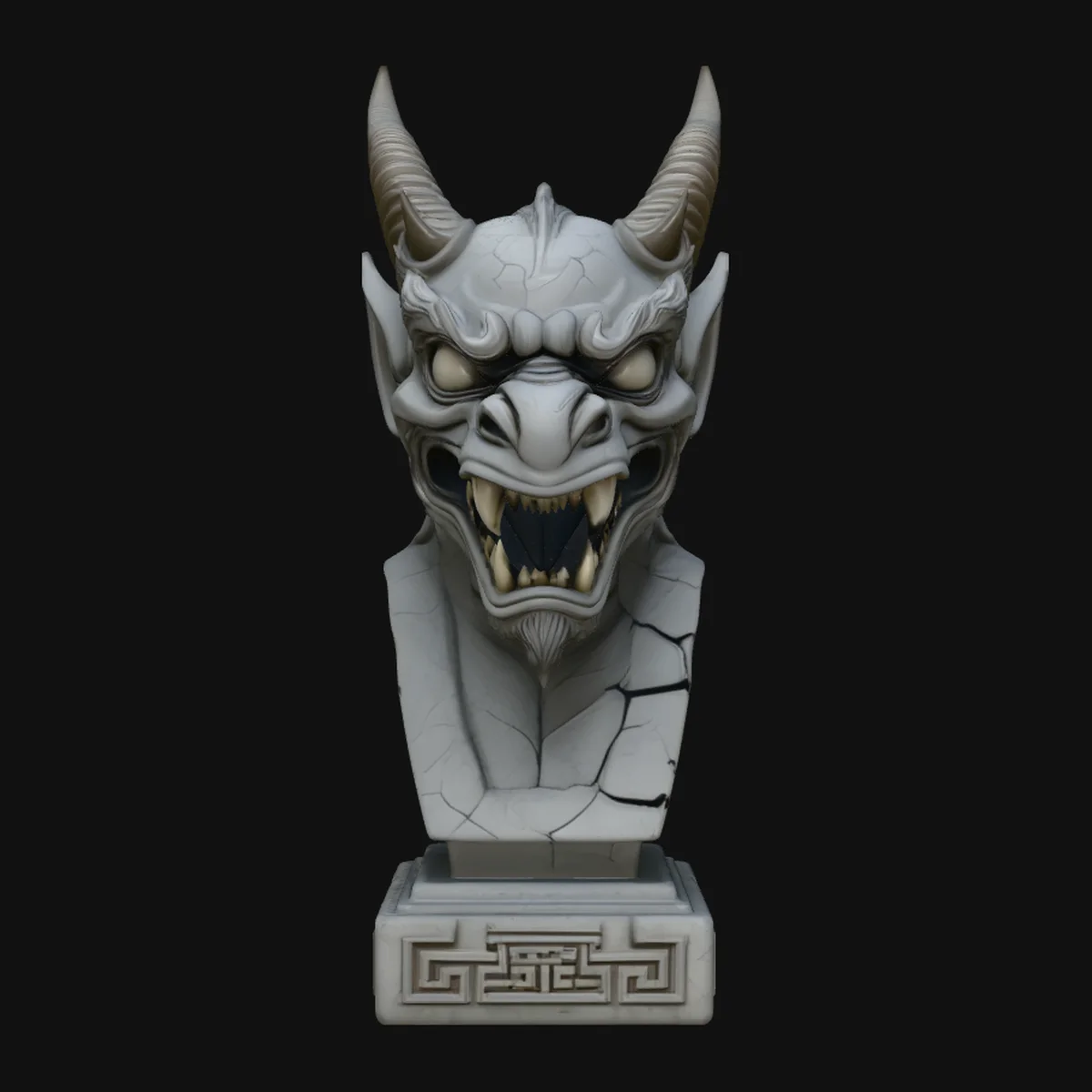 Dragon Skull Bust Statue Design 8
