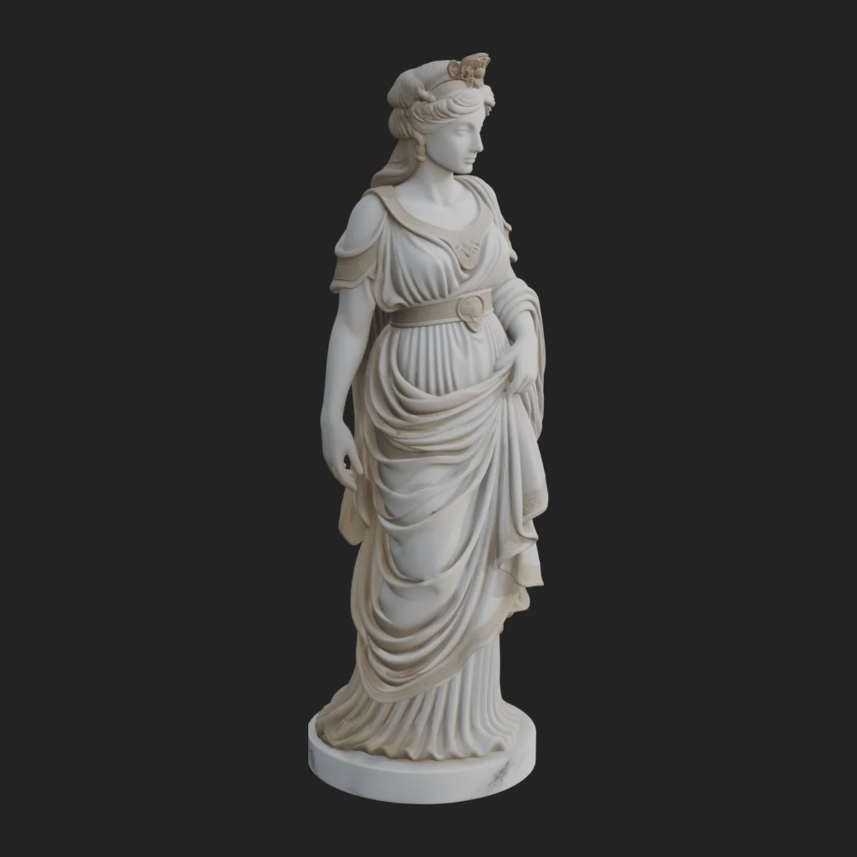 Draped Greek Maiden Statue Design 2