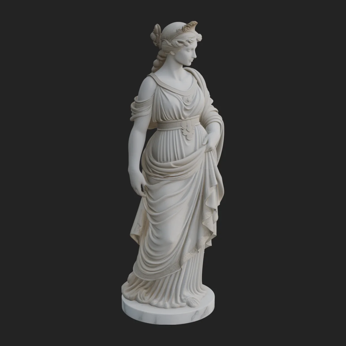 Draped Greek Maiden Statue Design 3