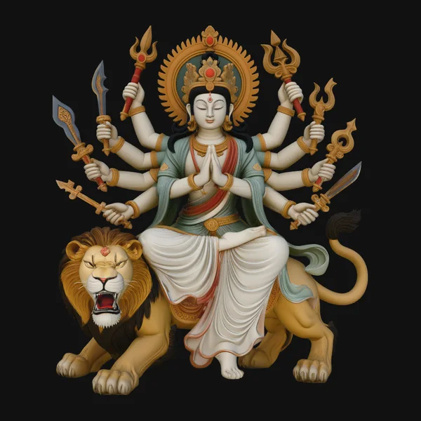 Durga on Lion Statue Design 3