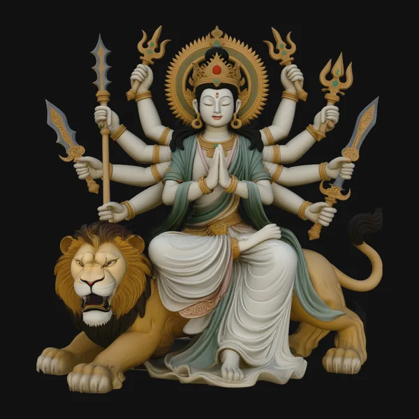 Durga on Lion Statue Design 4