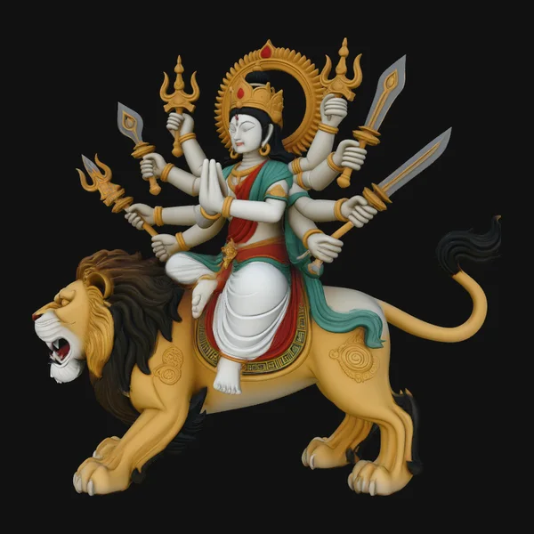 Durga on Lion Statue Design 6