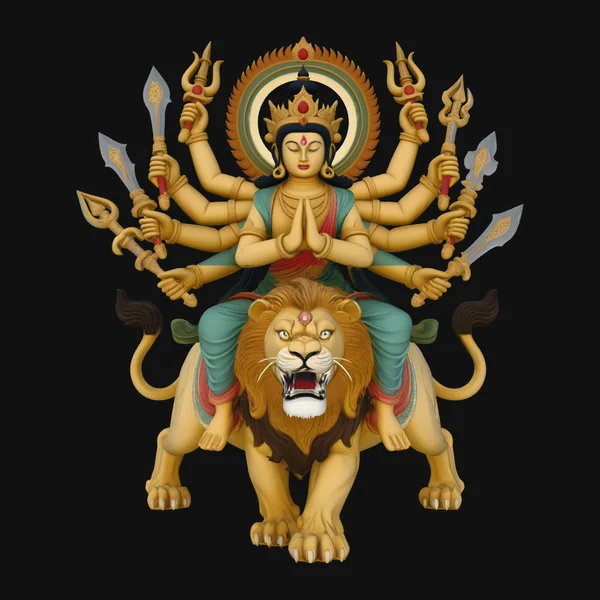 Durga on Lion Statue Design 7