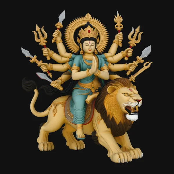 Durga on Lion Statue Design 8