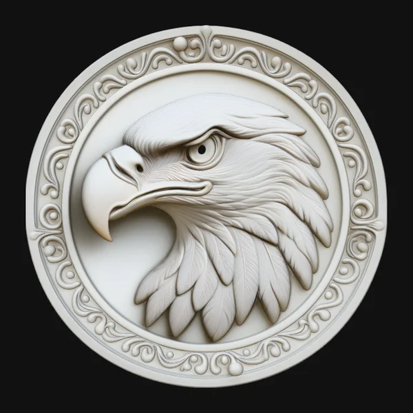 Eagle Head Relief Medallion Pendant Design 1