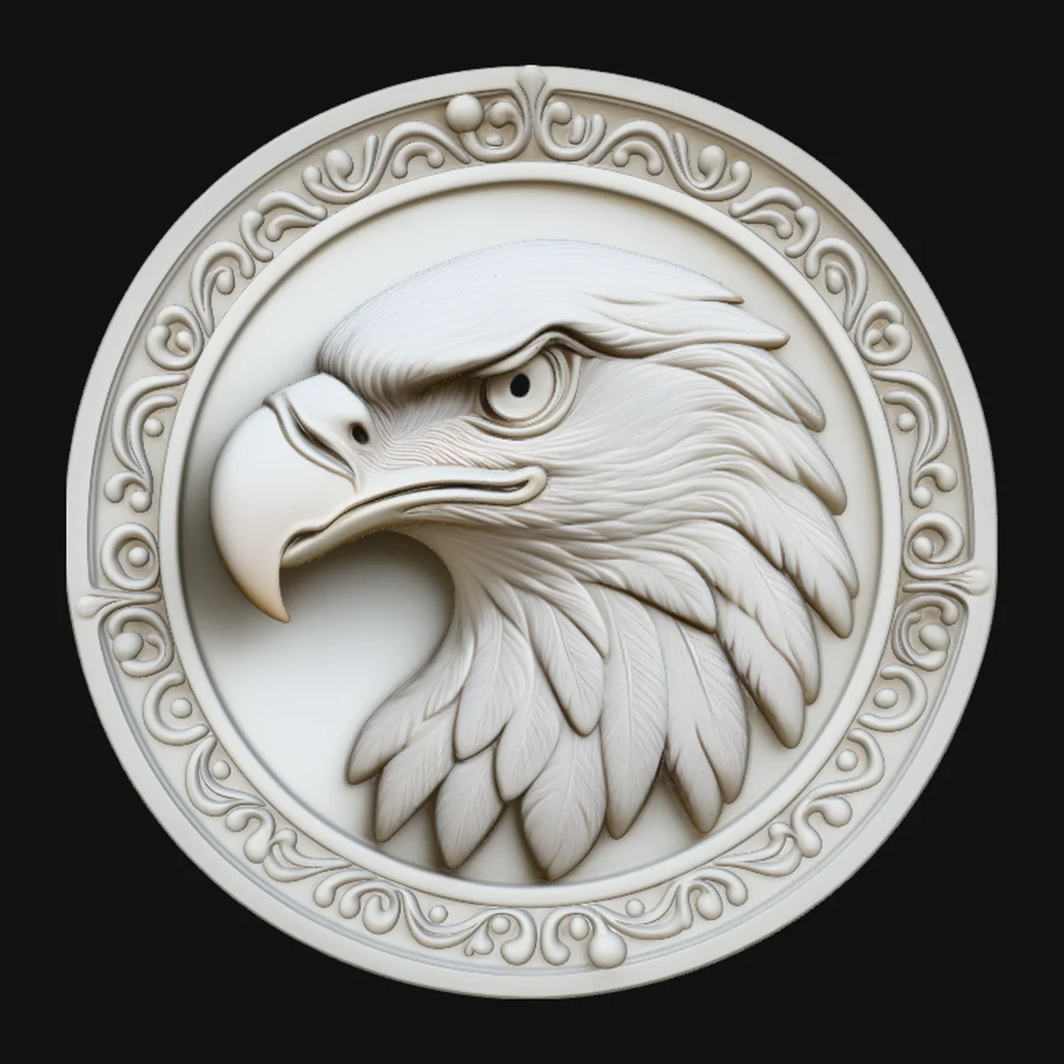 Eagle Head Relief Medallion Pendant Design 1