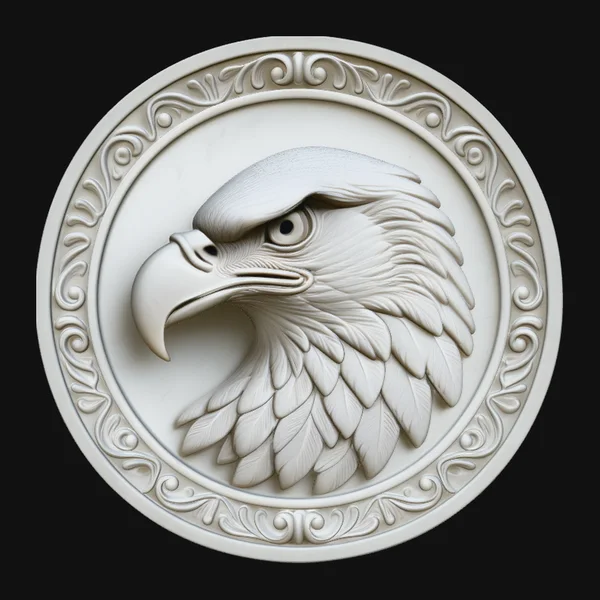 Eagle Head Relief Medallion Pendant Design 2