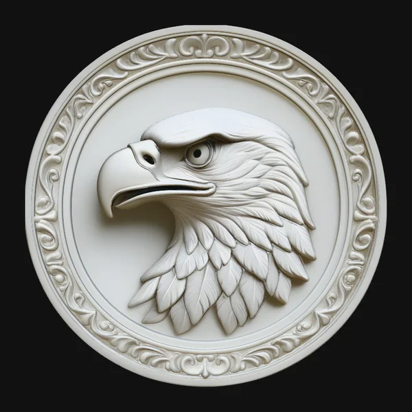 Eagle Head Relief Medallion Pendant Design 3