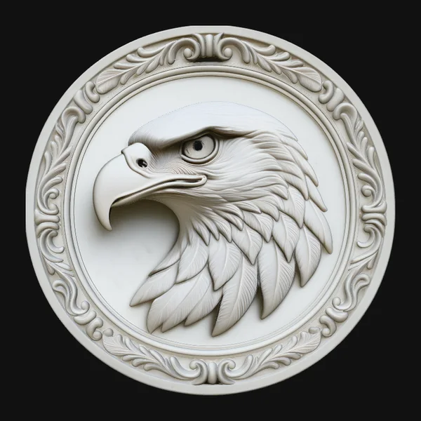 Eagle Head Relief Medallion Pendant Design 4