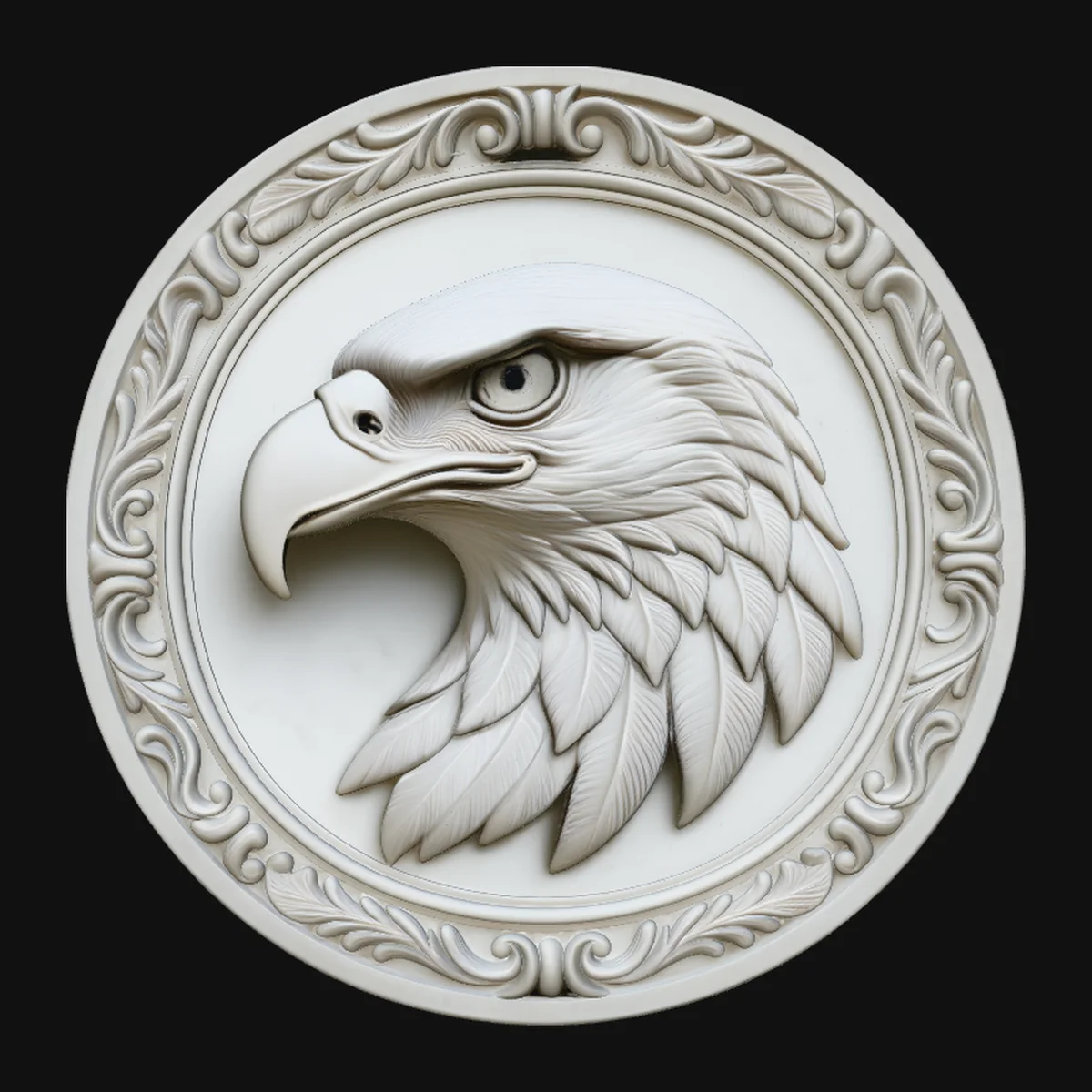 Eagle Head Relief Medallion Pendant Design 4