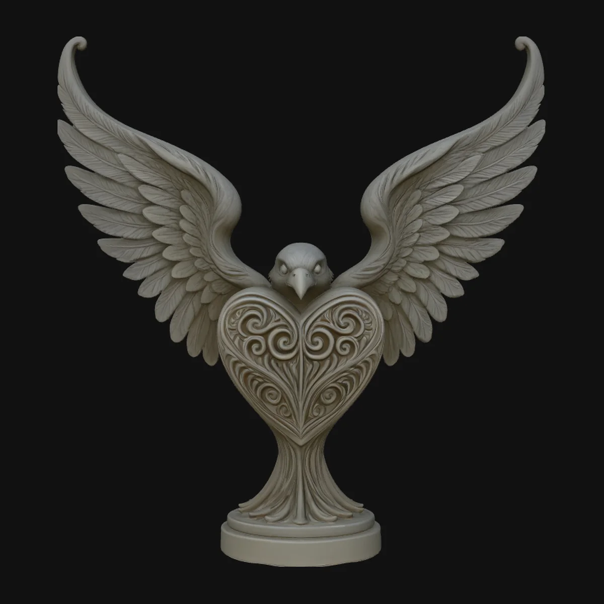 Eagle Heart Trophy Statue