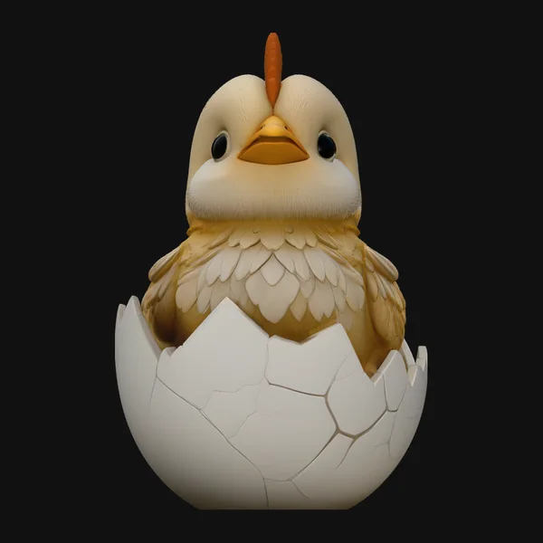 Easter Chick in Eggshell Statue Design 1