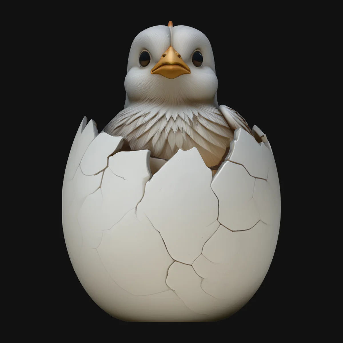 Easter Chick in Eggshell Statue Design 3