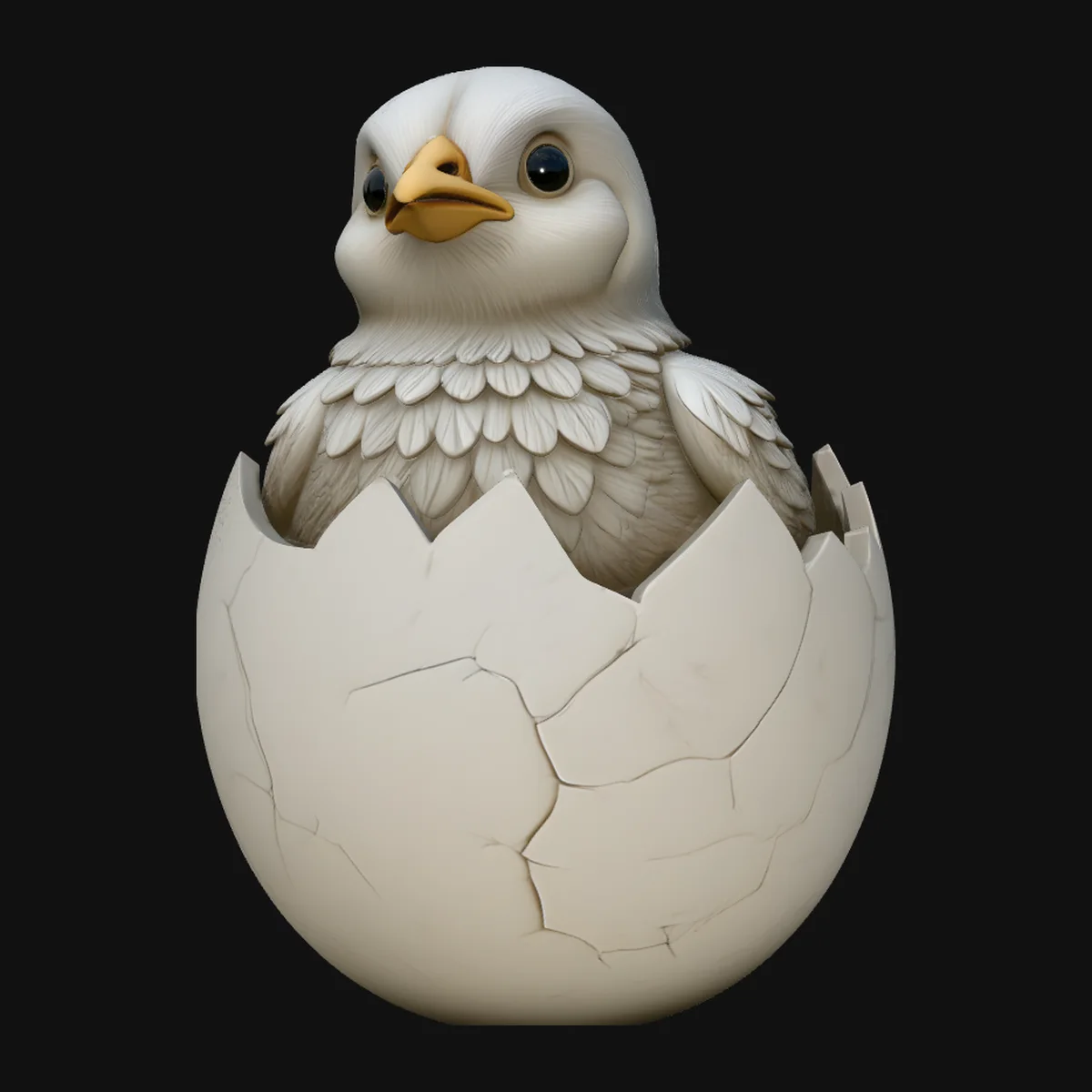 Easter Chick in Eggshell Statue Design 4