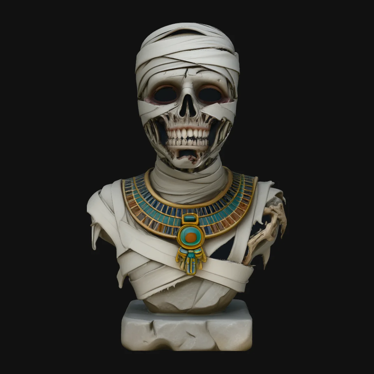 Egyptian Mummy Bust Statue Design 1