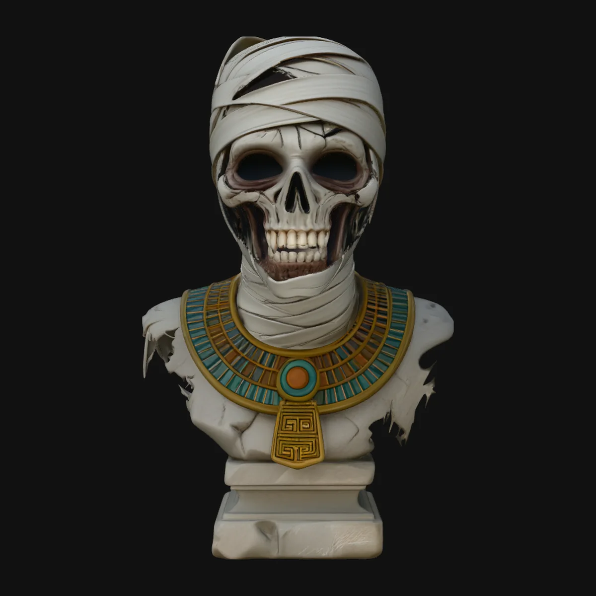 Egyptian Mummy Bust Statue Design 2