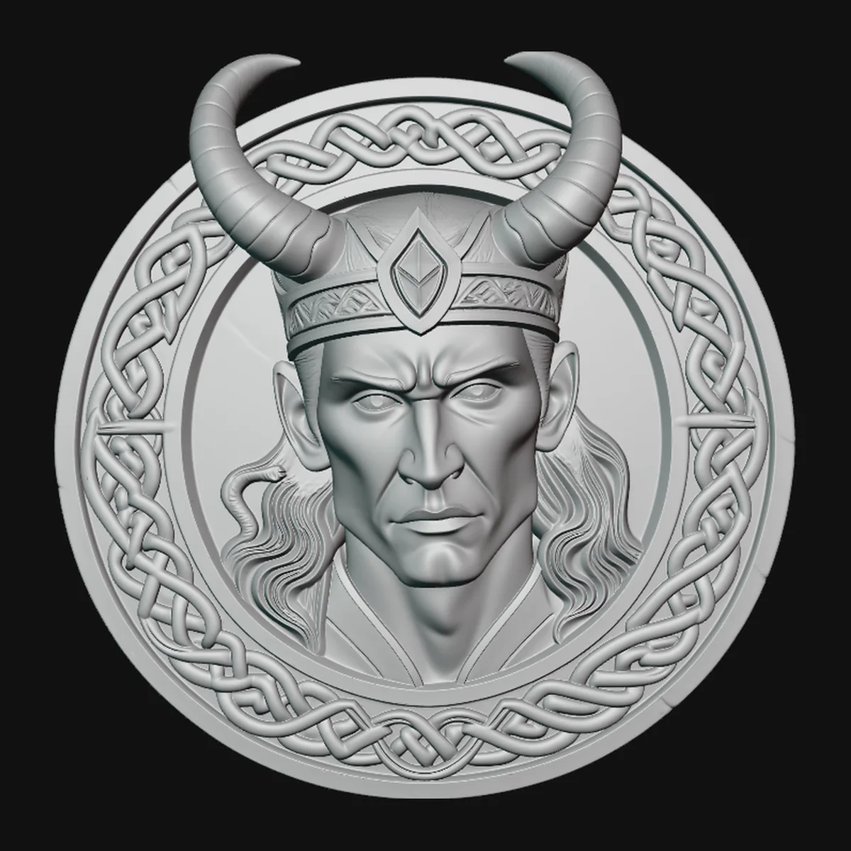 Egyptian Pharaoh Relief Medallion Pendant Design 1