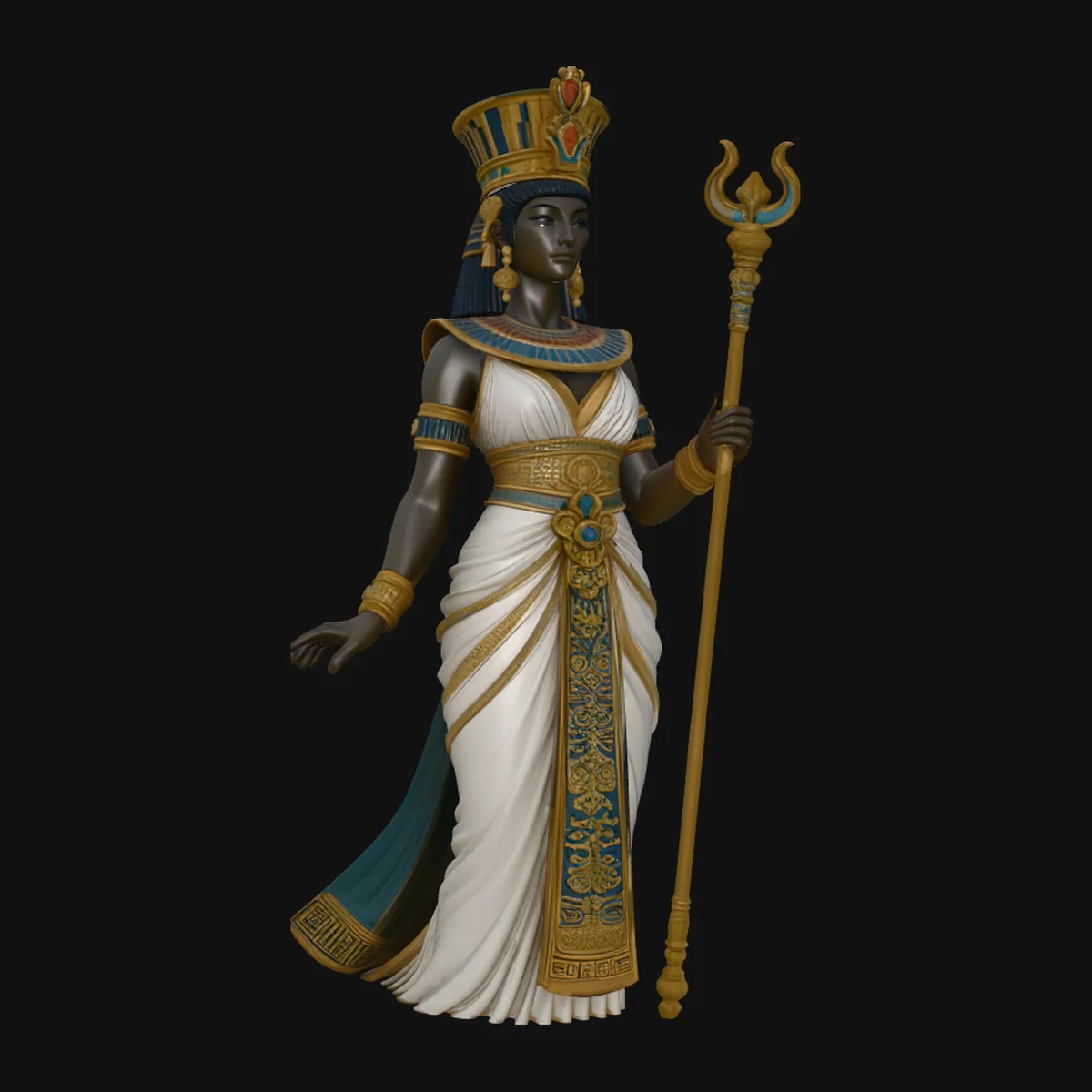 Egyptian Queen with Scepter Statue Design 2