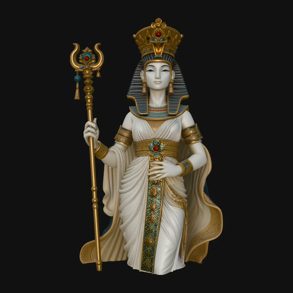 Egyptian Queen with Scepter Statue Design 3