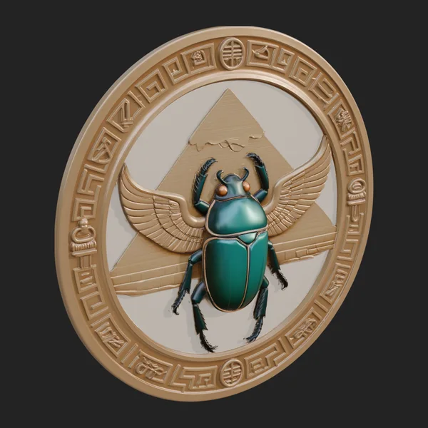 Egyptian Scarab Wall Plaque Design 1