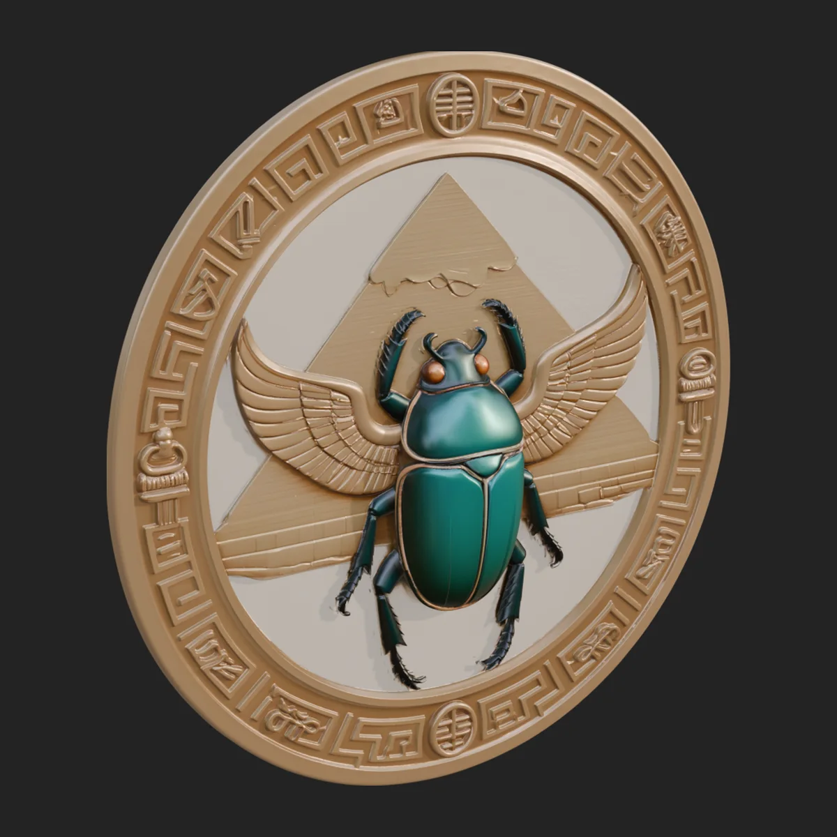 Egyptian Scarab Wall Plaque Design 1